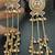Pink green flower moissanite stones kashmiri brass ghungroo earrings set