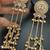 Pink green flower moissanite stones kashmiri brass ghungroo earrings set