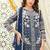 Navy chiffon thread embroidered sequin salwar suit