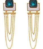 Crunchy Fashion Colorrush Sage Green Multilayer Danglers 