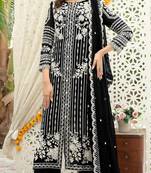 Black chiffon thread embroidered sequin salwar suit