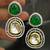 Green white moissanite stones cz show stopper earrings set
