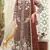 Brown chiffon thread embroidered sequin salwar suit
