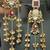 Ruby moissanite stones square brass kashmiri ghungroo earrings set