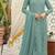 Aqua blue chiffon thread embroidered sequin salwar suit