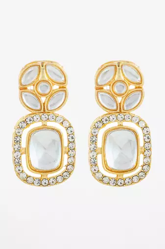 geometric crystal statement earrings