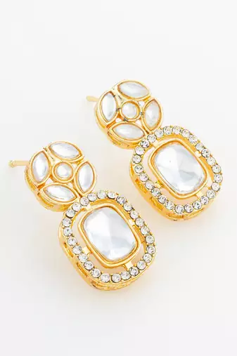 geometric crystal statement earrings
