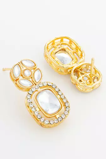 geometric crystal statement earrings
