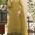 Mustard chiffon thread embroidered sequin salwar suit