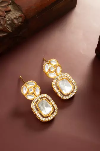 geometric crystal statement earrings