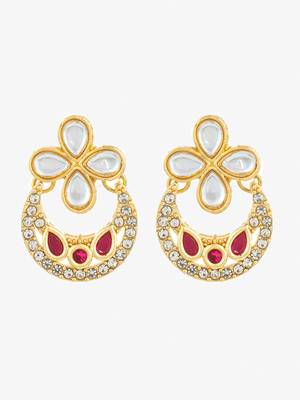 ruby red accent chandbali earrings 2
