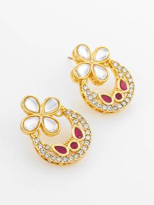 ruby red accent chandbali earrings 3