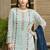 Blue chiffon thread embroidered sequin salwar suit