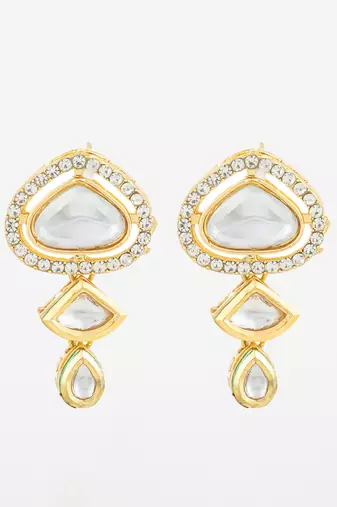 tiered kundan articulated earrings