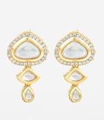 tiered kundan articulated earrings
