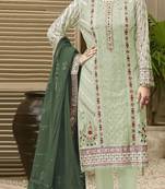 Green chiffon thread embroidered sequin salwar suit