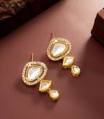 tiered kundan articulated earrings