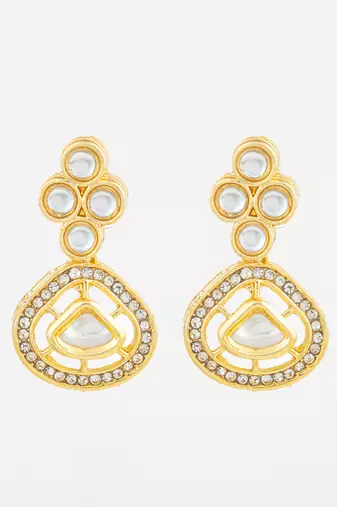 traditional kundan teardrop earrings