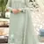 Sea green chiffon thread embroidered sequin salwar suit