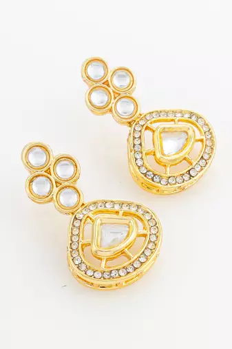 traditional kundan teardrop earrings