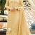 Yellow chiffon thread embroidered sequin salwar suit