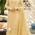 Yellow chiffon thread embroidered sequin salwar suit