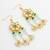 gold plated star floral kundan chandelier earrings