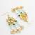 gold plated star floral kundan chandelier earrings