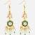 gold plated hexagonal meenakari kundan earrings