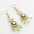 gold plated hexagonal meenakari kundan earrings