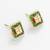 gold plated geometric pearl border stud earrings