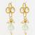 gold plated kundan and pearl drop earrings
