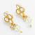 gold plated kundan and pearl drop earrings