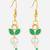 green kundan and pearl floral drop earrings