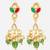 multi-color kundan gold plated pearl drop earrings