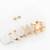 gold plated pearl and geometric hoop earring combo set