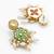 green meenakari kundan hexagonal drop earrings with pearl hangings