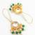 gold plated hook earrings with emerald green bead tassels