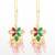 floral multi-stone drop earrings with pink beads