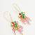 floral multi-stone drop earrings with pink beads
