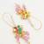 floral multi-stone drop earrings with pink beads