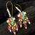 floral multi-stone drop earrings with pink beads