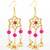 ruby red hexagonal kundan chandelier earrings
