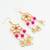 ruby red hexagonal kundan chandelier earrings