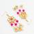 ruby red hexagonal kundan chandelier earrings