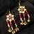 ruby red hexagonal kundan chandelier earrings