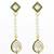 green and clear kundan long drop earrings with pearls