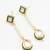 green and clear kundan long drop earrings with pearls