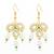 mint green enamel kundan drop earrings with pearls