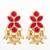 premium gold plated pink kundan and pearl earrings